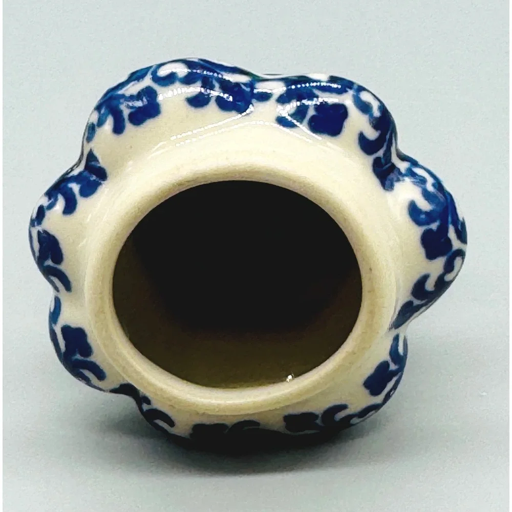 Polish Pottery Christmas Tree Ornament Figurine Floral Boleslawiec 3.25 inch